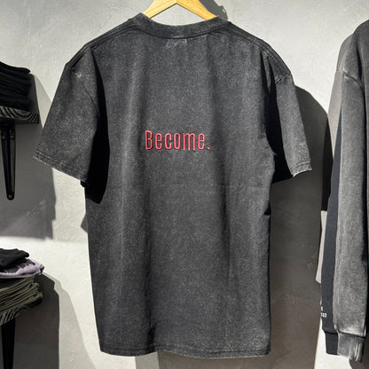 REMERA OVERSIZE NEGRO BECOME BORDADO STONE WASH