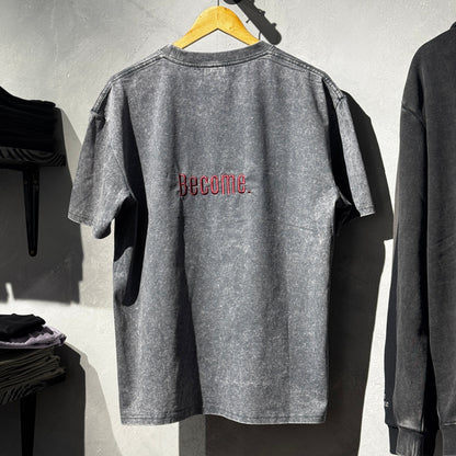 REMERA OVERSIZE GRIS BECOME BORDADO STONE WASH