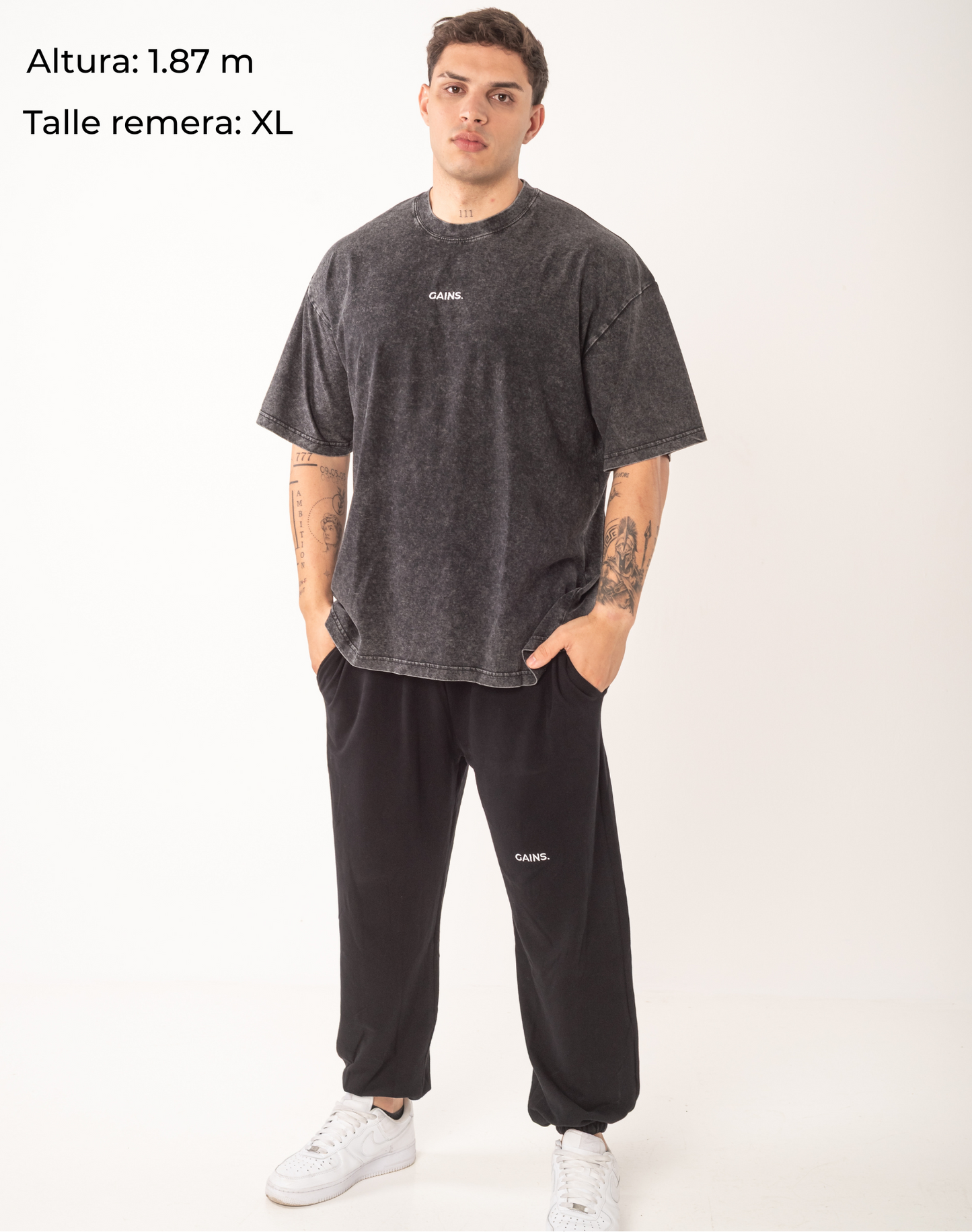 REMERA STONE WASH NEGRO UNISEX