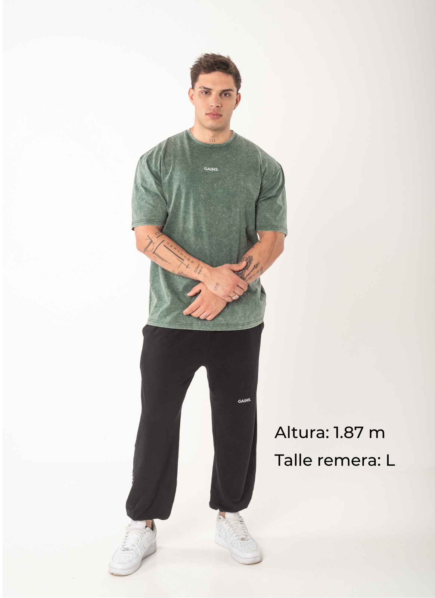 REMERA STONE WASH VERDE UNISEX