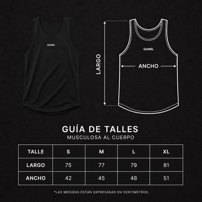 MUSCULOSA BORDADA GAINS.