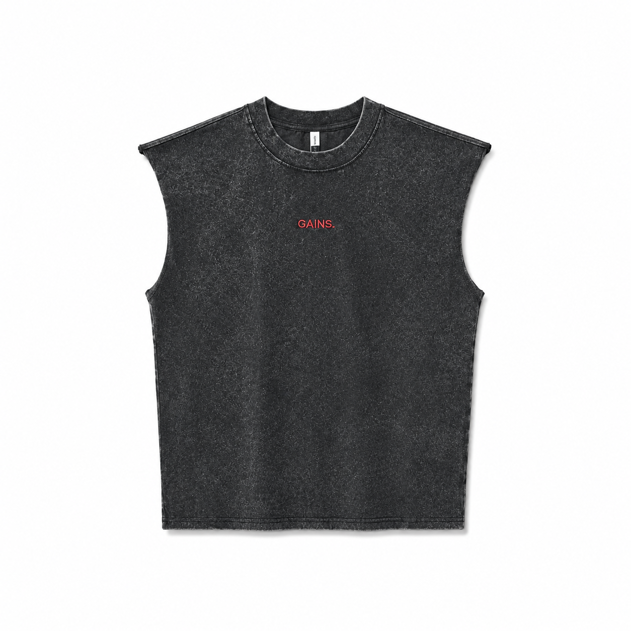 MUSCULOSA BECOME NEGRA STONE WASH UNISEX BORDADA