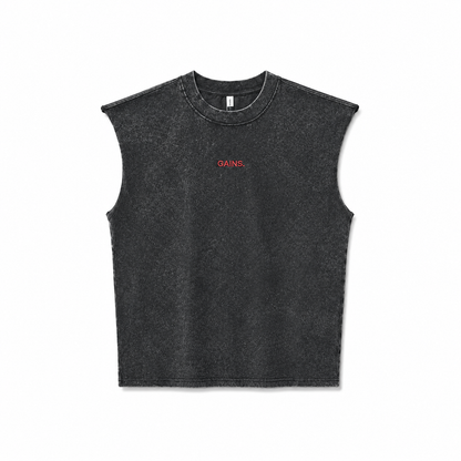 MUSCULOSA BECOME NEGRA STONE WASH UNISEX BORDADA