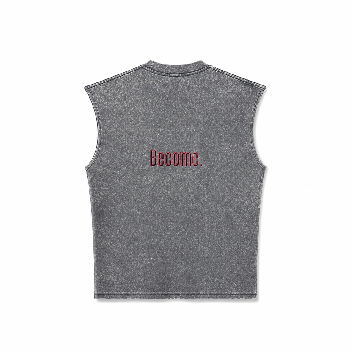 MUSCULOSA BECOME GRIS STONE WASH UNISEX BORDADA
