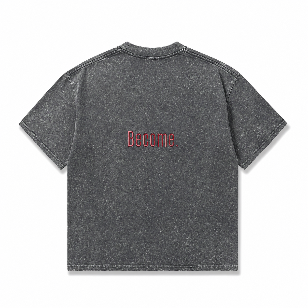 REMERA OVERSIZE GRIS BECOME BORDADO STONE WASH