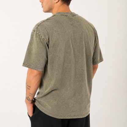 REMERA STONE WASH VERDE UNISEX