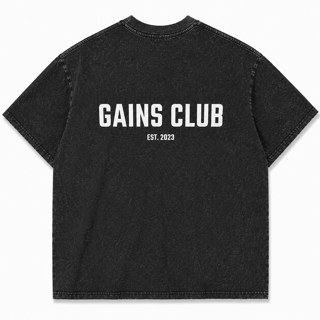 REMERA EXCLUSIVA GAINS CLUB STONE WASH OVER