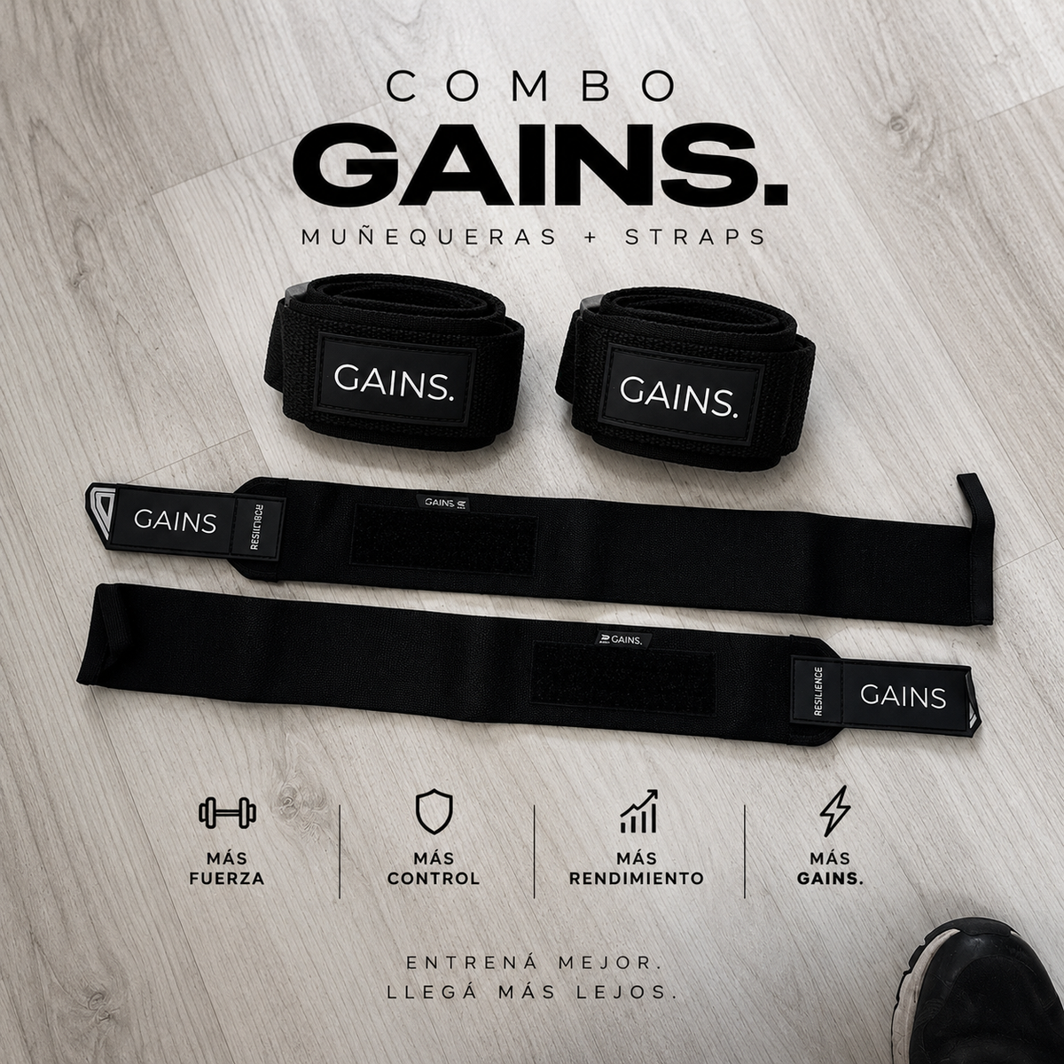 Combo GAINS |  Muñequeras + Straps