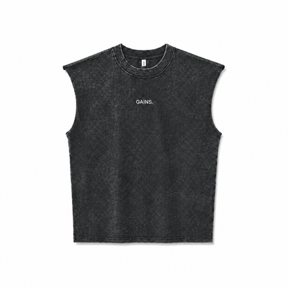 MUSCULOSA OVER STONE WASH NEGRO UNISEX