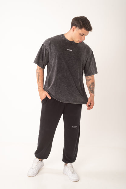 REMERA STONE WASH NEGRO UNISEX