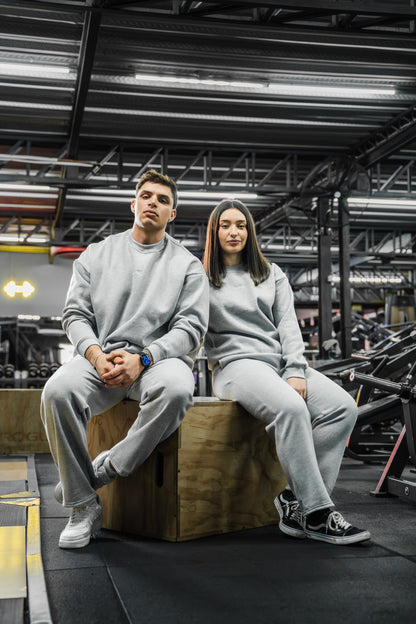 BUZO OBSESSION UNISEX  GRIS BORDADO